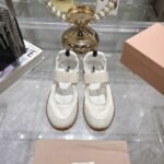 Miumiu Tyre Technical Fabric And Suede Ballerinas Ivory 5F416E D7C F0304 F 005 - Image 2