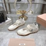 Miumiu Tyre Technical Fabric And Suede Ballerinas Ivory 5F416E D7C F0304 F 005 - Image 4