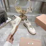 Miumiu Tyre Technical Fabric And Suede Ballerinas Ivory 5F416E D7C F0304 F 005 - Image 5