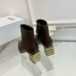 Loewe Anagram Leather Ankle Boots Brown - Image 6
