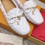 Louis Vuitton White Monogram Empreinte Leather Gloria Loafers - Image 3