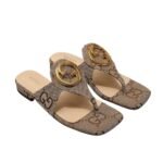 Gucci Women’S Blondie Thong Sandal Beige