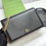 Gucci Gg Marmont Wallet On Chain Black And Red Leather 20Cm 497985 Aae5F 1062 - Image 3