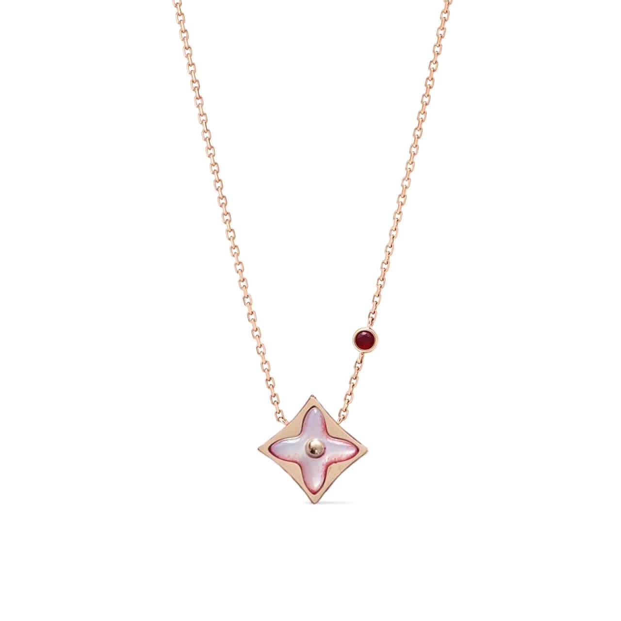 39-8 Louis Vuitton Color Blossom Bb Star Necklace Red Gold - Image 1
