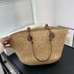 Summer Set: Celine Triomphe Panier In Raffia And Calfskin Tan And Sunglasses Metal Ovale Gold - Image 6