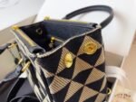 Prada Galleria Mini Bag In Embroidered Jacquard Black And Beige 20Cm 1Ba906 2Fkl F0Y30 V Xom - Image 4