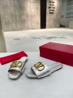 Valentino Garavani Vlogo Signature Slide Sandal Silver - Image 2