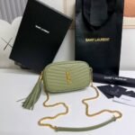 [Super Vip 1:1] Saint Laurent Mini Lou In Quilted Leather Green 19Cm 612579 1Gf01 3316 - Image 2