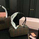 Miumiu Beau Top Handle Tratan Bag Loden Green 27Cm - Image 3