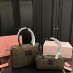 Miumiu Beau Top Handle Tratan Bag Loden Green 27Cm - Image 5