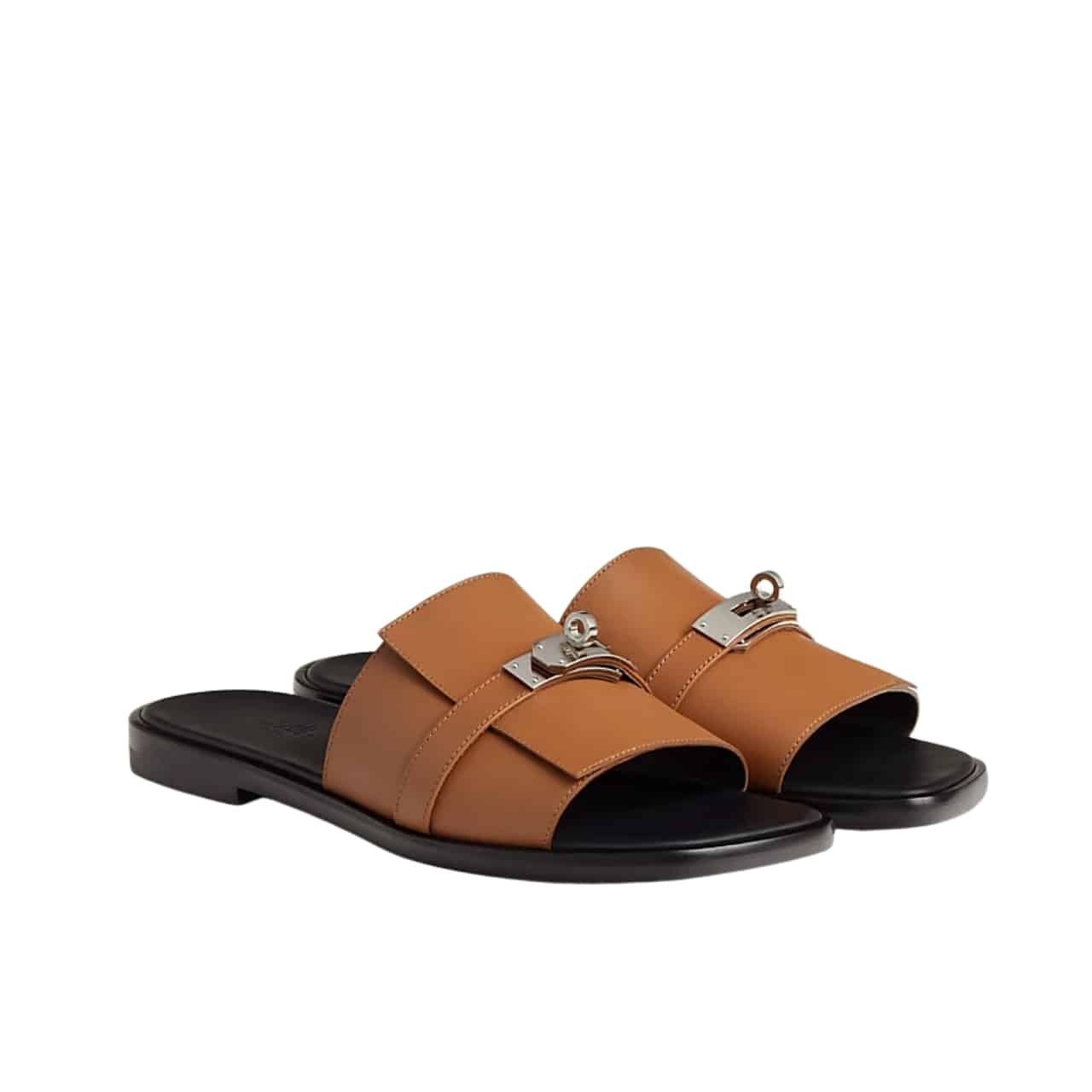 407-11 Hermes Gabriel Sandal Natural H231736Zh02401 - Image 1