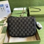 Summer Set: Gucci Horsebit 1955 Original Gg Shoulder Bag Black Ivory And Gg Denim Baseball Hat Black - Image 4