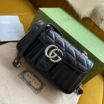 Gucci Gg Marmont Mini Shoulder Bag Black 22Cm 446744 Um8An 1000 - Image 2