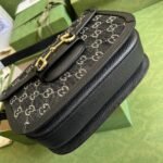 Summer Set: Gucci Horsebit 1955 Original Gg Shoulder Bag Black Ivory And Gg Denim Baseball Hat Black - Image 5