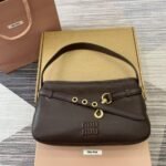 Miumiu Aventure Nappa Leather Bag Briarwood 33Cm 5Bc181 2Bbl F0Nbl V Ooo - Image 2