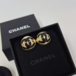 Chanel Stud Earrings Gold Black Abe810 B19198 Nacvd - Image 2