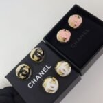 Chanel Stud Earrings Gold Black Abe810 B19198 Nacvd - Image 3