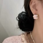 Chanel Stud Earrings Gold Pink Abe810 B19198 Nacve - Image 4