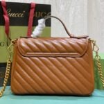 Gucci Gg Marmont Mini Top Handle Bag Brown 20Cm - Image 3