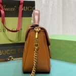 Gucci Gg Marmont Mini Top Handle Bag Brown 20Cm - Image 4