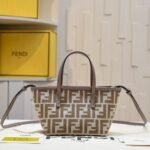 Fendi Roll Mini Ff Jacquard Mini Bag Brown 23Cm - Image 2