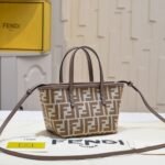 Fendi Roll Mini Ff Jacquard Mini Bag Brown 23Cm - Image 3