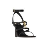Saint Laurent Cassandra Wedges In Smooth Leather Black 821090Dwedd1000