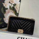 [SUPER VIP 1:1] CHANEL LE BOY CHEVRON CAVIAR BLACK 25CM - Image 2