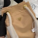 Prada Mariner Re Nylon Small Bucket Bag Camel Brown 22Cm 1Be082 2Hg8 F0040 V Ooo - Image 4