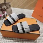Hermes Gabriel Sandal Prunoir And Noir H241888Zh78390 - Image 4