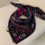 Chanel Square Scarf Silk Twill Multicolor In Black 90Cm Aa8619 B09320 Nk638 - Image 2