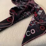 Chanel Square Scarf Silk Twill Multicolor In Black 90Cm Aa8619 B09320 Nk638 - Image 3