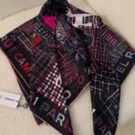 Chanel Square Scarf Silk Twill Multicolor In Black 90Cm Aa8619 B09320 Nk638 - Image 4