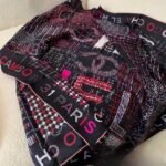 Chanel Square Scarf Silk Twill Multicolor In Black 90Cm Aa8619 B09320 Nk638 - Image 5