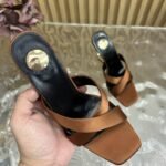 Saint Laurent Opyum Mules In Satin Crepe Manioc Brown 8189319Qab12215 - Image 5
