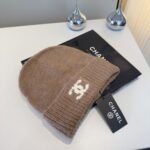 Chanel Cc Knitted Beanie Brown - Image 2