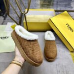 Fendi Sabot Suede Sandals Brown 7D1823Asa1F0C23 - Image 4