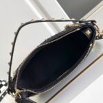 Valentino Garavani Rockstud Raffia Small Crossbody Bag Black 19Cm - Image 6