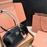 Miumiu Beau Naplak Patent Leather Bag Black 28Cm 5Bb173 Adnt F0002 V Olo - Image 3