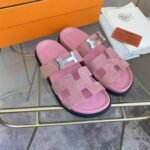 Hermes Chypre Sandal H Logo Silver Hardware Pink - Image 3
