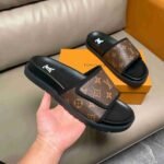 Louis Vuitton Velcro Slides Monogram Brown - Image 3