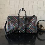 [Super Vip 1:1] Louis Vuitton X Takashi Murakami Keepall Bandoulière 50 Black 50Cm M13745 - Image 2