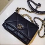 Chanel 19 Wallet On Chain Bag Shiny Gold And Silver Tone Black 19Cm Ap3267 B04852 94305 - Image 6