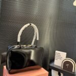 Miumiu Beau Naplak Patent Leather Bag Black 35Cm 5Bb117 Adnt F0002 V Mln - Image 5