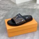 Louis Vuitton Velcro Slippers Lock Edge Brown - Image 2