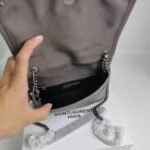 Saint Laurent Niki Vintage Leather Chain Wallet Gray 19Cm - Image 6