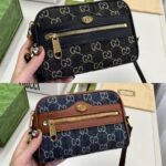 Gucci Ophidia Shoulder Bag Gg Denim Mini Black 17Cm - Image 3