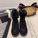 Chanel Suede Ankle Boots Black G45941 B17918 94035 - Image 4