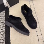 Chanel Short Boots Shearling Black G45940 B17918 94305 - Image 4