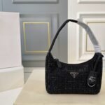 Prada Re Edition Satin Mini Bag With Crystals Black 21Cm 1Bc515 2Awl F0002 V Ooo - Image 2